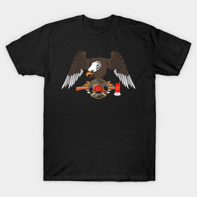 Patriotic Firefighter Eagle Fire Department T-Shirt by theperfectpresents